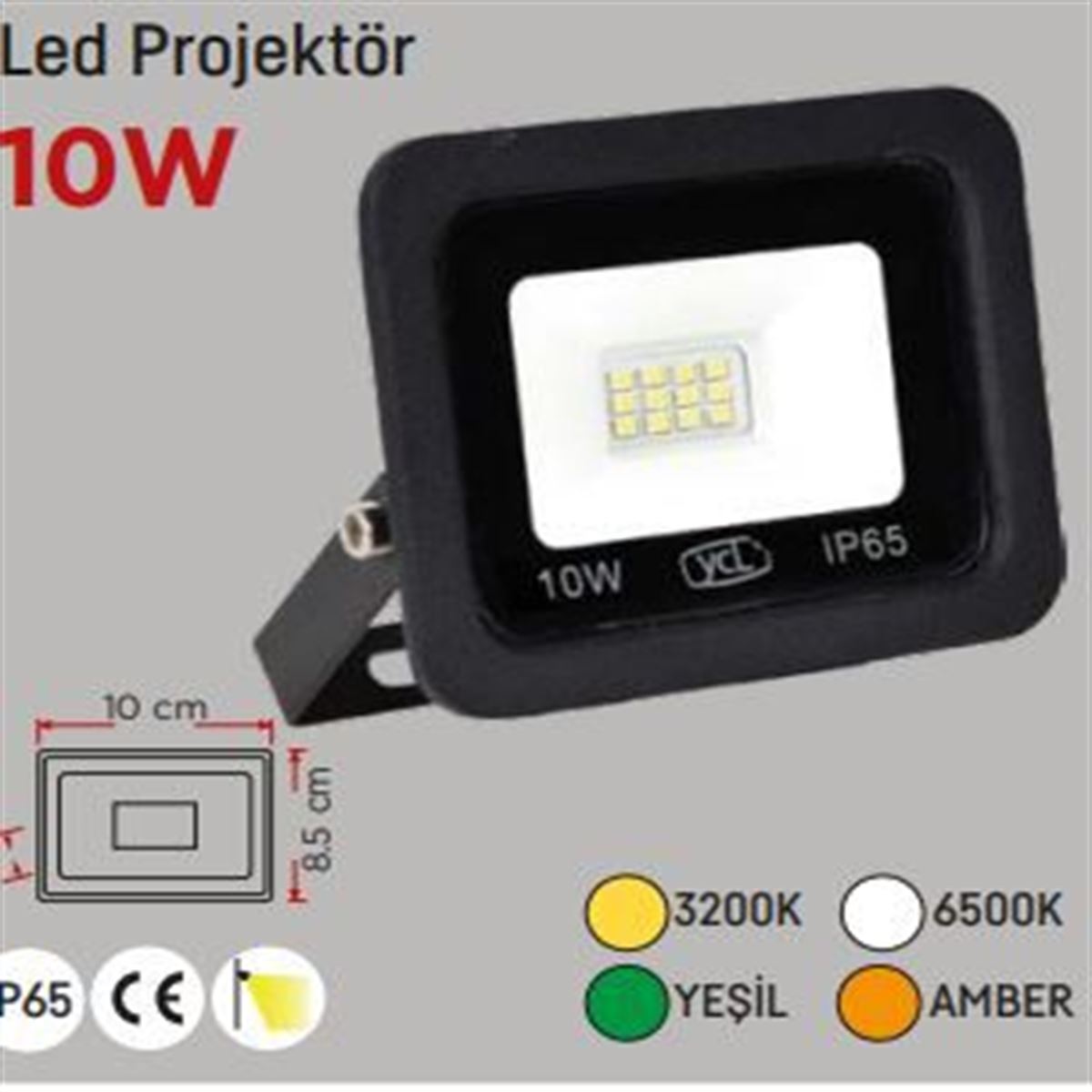 10W 220V SMD LED  PROJEKTÖR AMBER 1